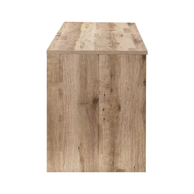 Meuble TV de ferme AndMakers de 150 cm pour téléviseurs jusqu'à 150 cm avec 2 armoires de rangement, meuble console TV en bois avec portes coulissantes de style grange et espace de rangement