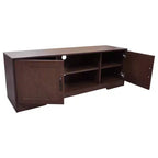 Meuble TV de ferme AndMakers de 150 cm pour téléviseurs jusqu'à 150 cm avec 2 armoires de rangement, meuble console TV en bois avec portes coulissantes de style grange et espace de rangement