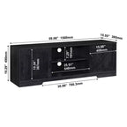 Meuble TV de ferme AndMakers de 150 cm pour téléviseurs jusqu'à 150 cm avec 2 armoires de rangement, meuble console TV en bois avec portes coulissantes de style grange et espace de rangement