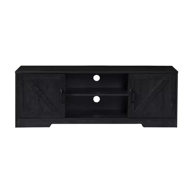 AndMakers 59 in. Farmhouse TV Stand For TVs Up To 59 with 2 Storage Cabinets, Wood Barn Door Media Television Console Table With Storage