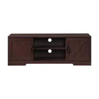Meuble TV de ferme AndMakers de 150 cm pour téléviseurs jusqu'à 150 cm avec 2 armoires de rangement, meuble console TV en bois avec portes coulissantes de style grange et espace de rangement