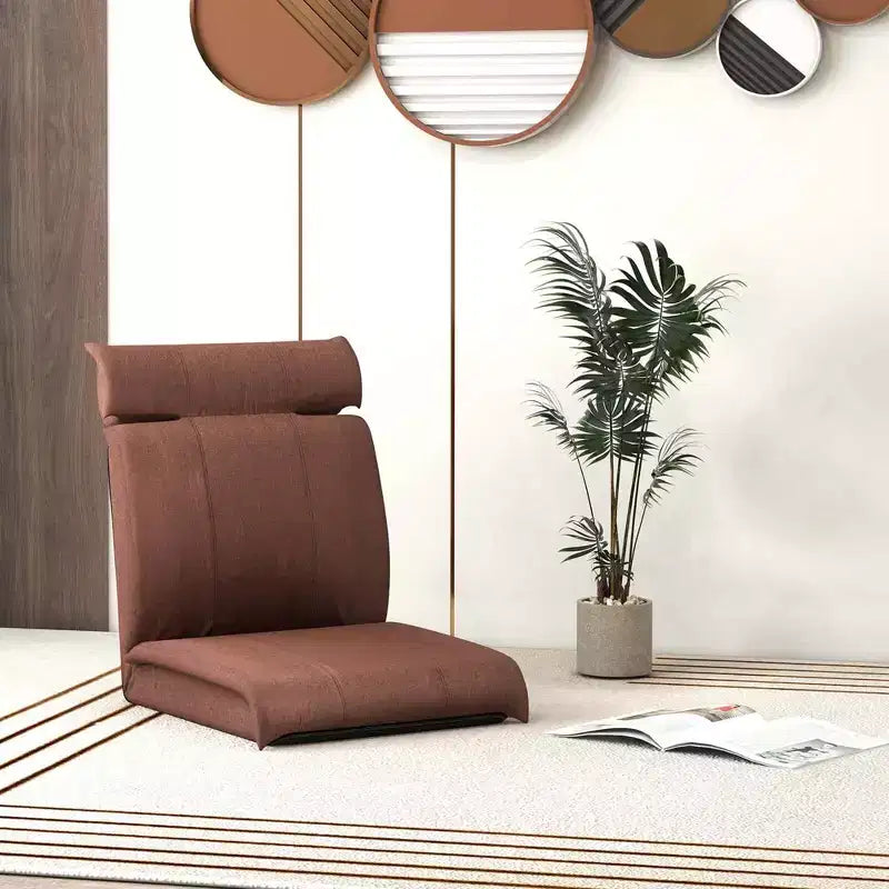 Chaise de sol pliable Costway avec dossier réglable sur 14 positions et appui-tête réglable