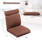 Chaise de sol pliable Costway avec dossier réglable sur 14 positions et appui-tête réglable