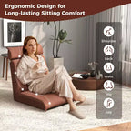 Chaise de sol pliable Costway avec dossier réglable sur 14 positions et appui-tête réglable