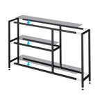 Neutypechic Table console étroite moderne en métal, table d'entrée rectangulaire avec rangement, structure en fer, plateau en verre trempé - 40 x 9