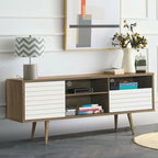 Meuble TV/console moderne Gymax, 3 étagères, tiroir de rangement évasé – Voir détails