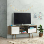 Meuble TV/console moderne Gymax, 3 étagères, tiroir de rangement évasé – Voir détails