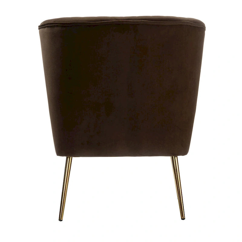 Fauteuil d'appoint sans accoudoirs Monica pour salon, confortable avec dossier capitonné et pieds en métal par HULALA HOME