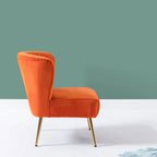 Fauteuil d'appoint sans accoudoirs Monica pour salon, confortable avec dossier capitonné et pieds en métal par HULALA HOME