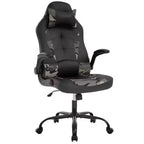 FDW Fauteuil de bureau de jeu Chaise de bureau avec support lombaire Accoudoirs relevables Appuie-tête