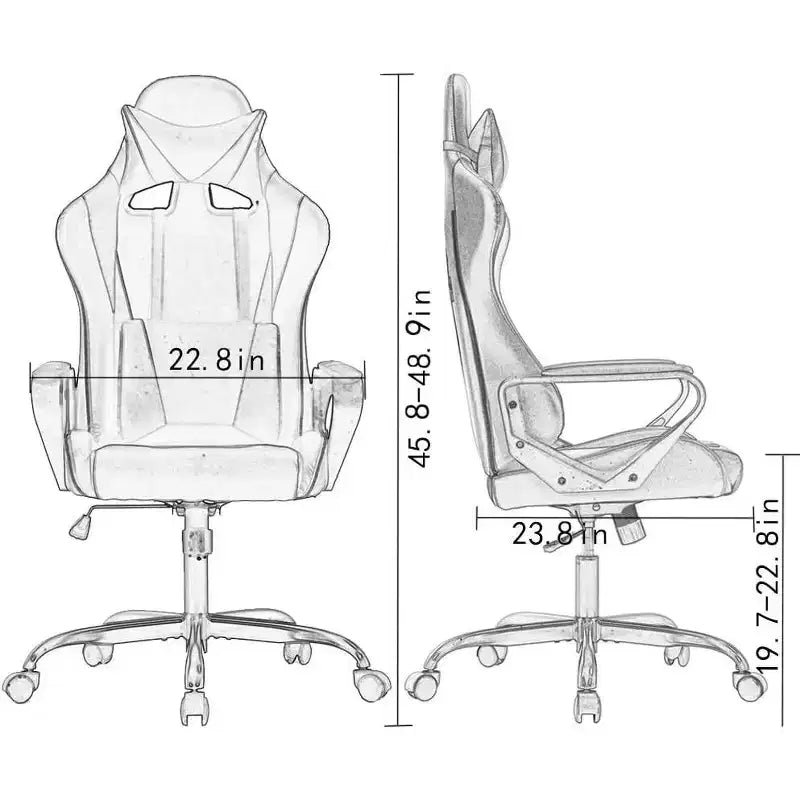 FDW Chaise de Bureau Chaise Gaming Chaise de Bureau Fauteuil de Direction avec Support Lombaire Tabouret Réglable Chaise d'Ordinateur Pivotante à Roulettes