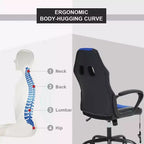 FDW Chaise de bureau gamer, Chaise de bureau ergonomique avec massage, Fauteuil de bureau en cuir PU avec support lombaire, appui-tête et accoudoirs