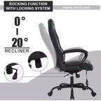 FDW Chaise de bureau gamer, Chaise de bureau ergonomique avec massage, Fauteuil de bureau en cuir PU avec support lombaire, appui-tête et accoudoirs