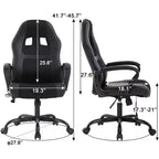 FDW Chaise de bureau gamer, Chaise de bureau ergonomique avec massage, Fauteuil de bureau en cuir PU avec support lombaire, appui-tête et accoudoirs