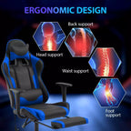 FDW Racing Gaming Chair Video Game Chairs with Computer Desk PU Leather Headrest Lumbar Support & 360-Swivel Seat