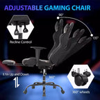 FDW Racing Gaming Chair Video Game Chairs with Computer Desk PU Leather Headrest Lumbar Support & 360-Swivel Seat