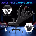 FDW Racing Gaming Chair Video Game Chairs with Computer Desk PU Leather Headrest Lumbar Support & 360-Swivel Seat