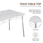 VECELO Dining Table Set, Kitchen Table with 2/4 Chairs, Metal and Wood Rectangular 3/5-Piece Dining Set