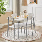 VECELO Dining Table Set, Kitchen Table with 2/4 Chairs, Metal and Wood Rectangular 3/5-Piece Dining Set