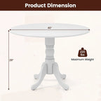 Table de salle à manger en bois avec plateau rond et pieds en tréteaux incurvés - 39.37 x 39.37 x 28.74