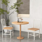 Armless Spindle Back Dining Chair Set of 2 with Ergonomic Seat-Black - 22 x 18 x 37