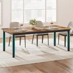 Table à manger industrielle pour 6 à 8 personnes, grande table de cuisine de 200 cm, table à manger en bois, table de cuisine et de salle à manger, table de salle à manger rectangulaire pour 6 personnes