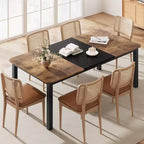 Table à manger industrielle pour 6 à 8 personnes, grande table de cuisine de 200 cm, table à manger en bois, table de cuisine et de salle à manger, table de salle à manger rectangulaire pour 6 personnes