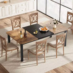Industrial Dining Table for 6~8 People, 78.7 Long Kitchen Table,Wood Dining Table, Kitchen & Dining Room Table, Rectangle Dining Room Table for 6