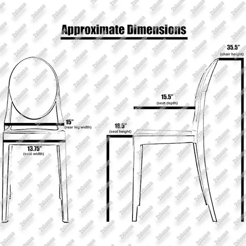 Stackable Mid Century Modern Crystal Clear Side Chairs Dining Living Room Transparent No Arms Accent Desk