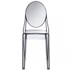 Stackable Mid Century Modern Crystal Clear Side Chairs Dining Living Room Transparent No Arms Accent Desk