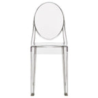 Stackable Mid Century Modern Crystal Clear Side Chairs Dining Living Room Transparent No Arms Accent Desk