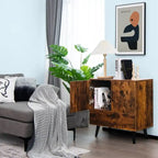 Modern Floor Storage Cabinet with 2 Doors and 1 Pull-out Drawer - 30 x 16 x 31 (L x W x H)