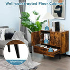 Modern Floor Storage Cabinet with 2 Doors and 1 Pull-out Drawer - 30 x 16 x 31 (L x W x H)