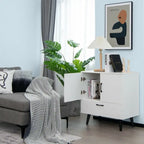 Modern Floor Storage Cabinet with 2 Doors and 1 Pull-out Drawer - 30 x 16 x 31 (L x W x H)