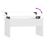 vidaXL Table basse à plateau relevable, bout de canapé, table d'appoint, bois d'ingénierie - 80 x 50,5 x 41,5 cm