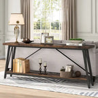 Industrial Wood Console Sofa Table for Entryway Hallway