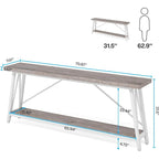 Industrial Wood Console Sofa Table for Entryway Hallway