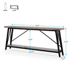 Industrial Wood Console Sofa Table for Entryway Hallway