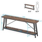 Industrial Wood Console Sofa Table for Entryway Hallway
