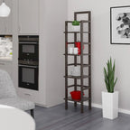 Étagère à boulanger Aiden, étroite, café - 14,72 x 13,86 x 70,71 pouces