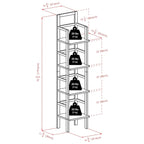Étagère à boulanger Aiden, étroite, café - 14,72 x 13,86 x 70,71 pouces