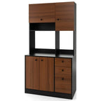 Garde-manger de cuisine de 180 cm avec 3 armoires de rangement et 3 tiroirs profonds