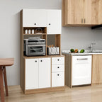 Garde-manger de cuisine de 180 cm avec 3 armoires de rangement et 3 tiroirs profonds