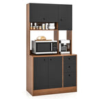 Garde-manger de cuisine de 180 cm avec 3 armoires de rangement et 3 tiroirs profonds
