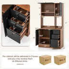 Garde-manger de cuisine de 180 cm avec 3 armoires de rangement et 3 tiroirs profonds