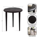 Table d'appoint ronde Kate and Laurel Tavares, 18x18x20, Noir