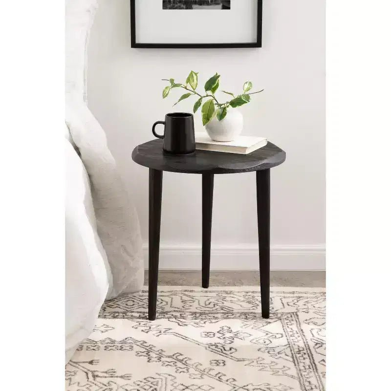 Table d'appoint ronde Kate and Laurel Tavares, 18x18x20, Noir
