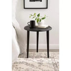 Table d'appoint ronde Kate and Laurel Tavares, 18x18x20, Noir