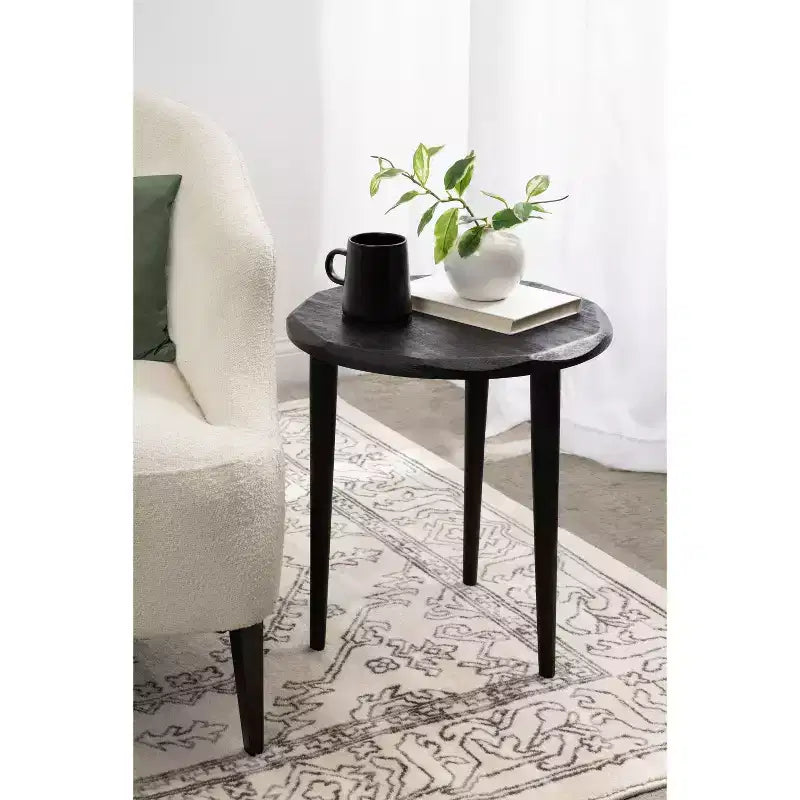 Table d'appoint ronde Kate and Laurel Tavares, 18x18x20, Noir