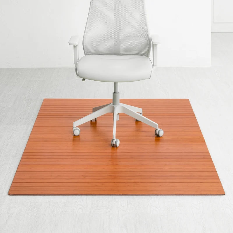 Tapis de Chaise Rectangulaire Standard Jani Eco Bambou - (72 x 48), Qualité Supérieure, Tapis de Chaise Écologique